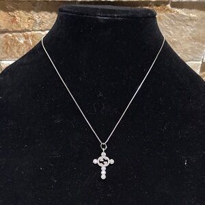 Elegant Silver Gucci Cross Pendant Necklace